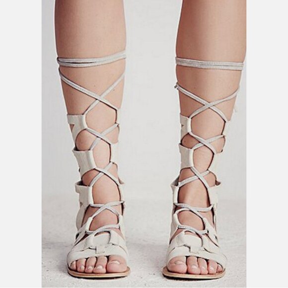 NWOB Free People Mesa Verde Tall Gladiator Sandal in Bone - Picture 2 of 5